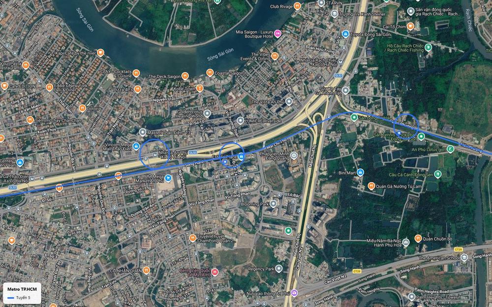 Tuyến metro số 5 TP.HCM tại nút giao An Phú, ga An Phú trên Xa lộ Hà Nội gần Thảo Điền